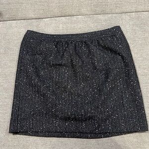 Loft navy, black and silver tweed mini skirt 12 - has pockets!